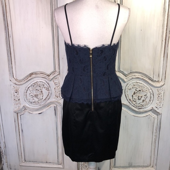Kate Young For Target Spaghetti Strap Navy Lace Peplum Bodice Dress Size 8 - Picture 6 of 14